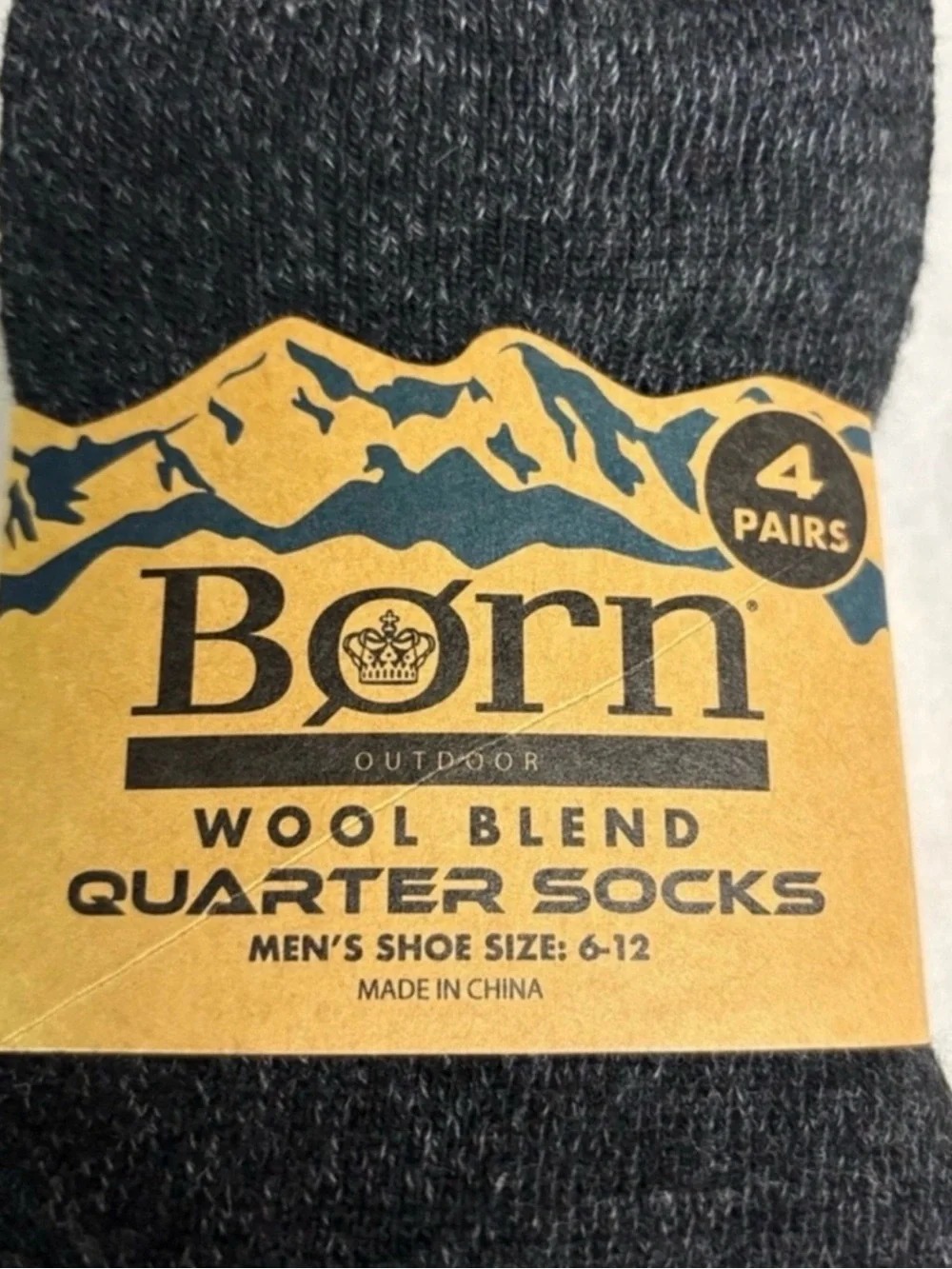 New Born Socks 4 Pair Men’s Wool Blend Quarter Socks Cushioned Casual Activewear
